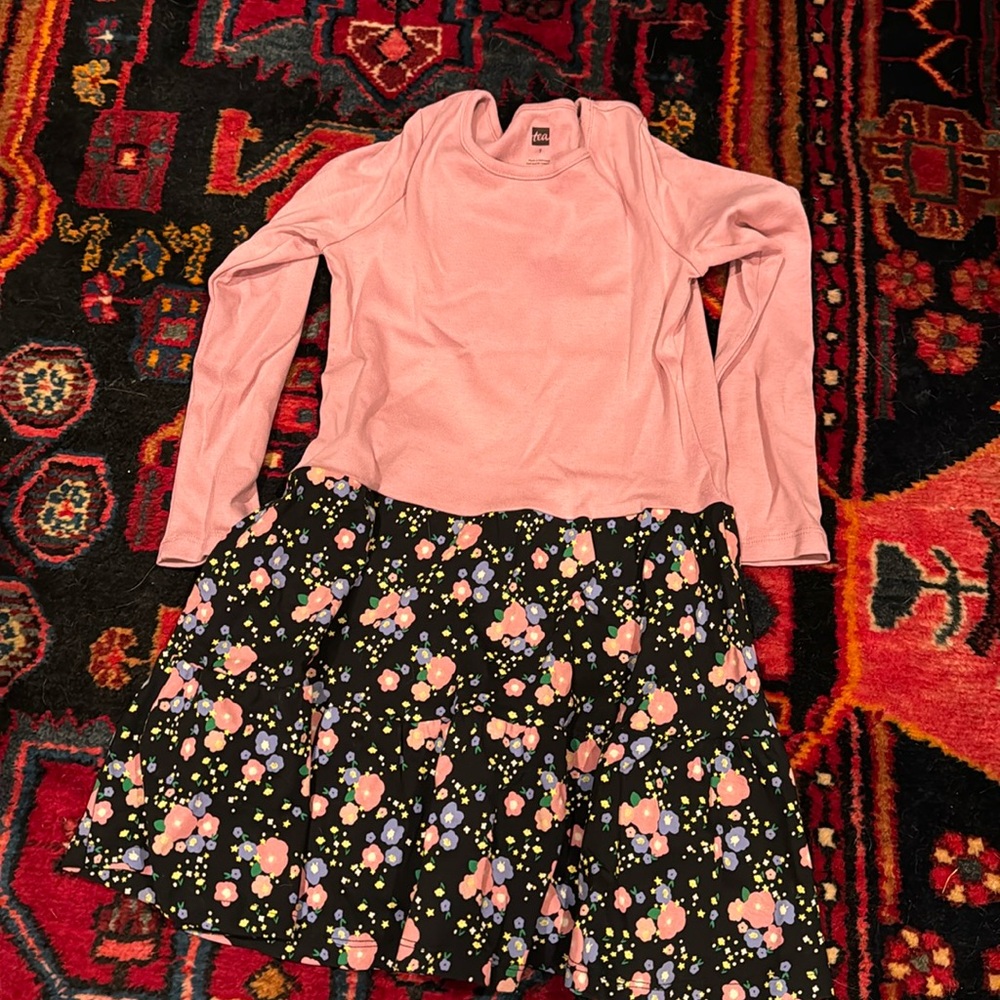 Tea collection pink dress w flower